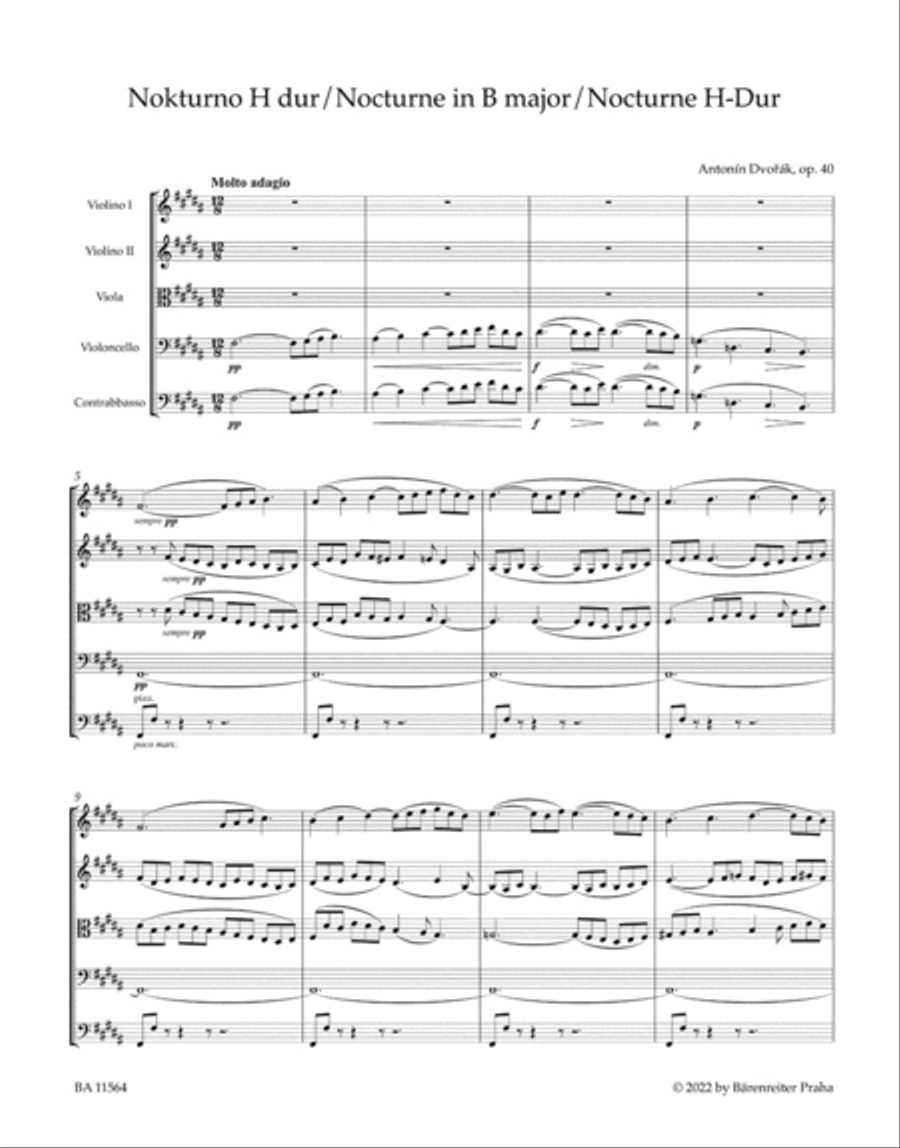 Nocturne for String Orchestra in B major, op. 40 String Orchestra scores gallery preview page 2