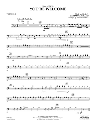 You're Welcome (from Moana) (arr. Matt Conaway) - Trombone