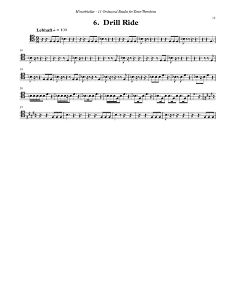 11 Orchestral Etudes for Tenor Trombone Score scores gallery preview page 7