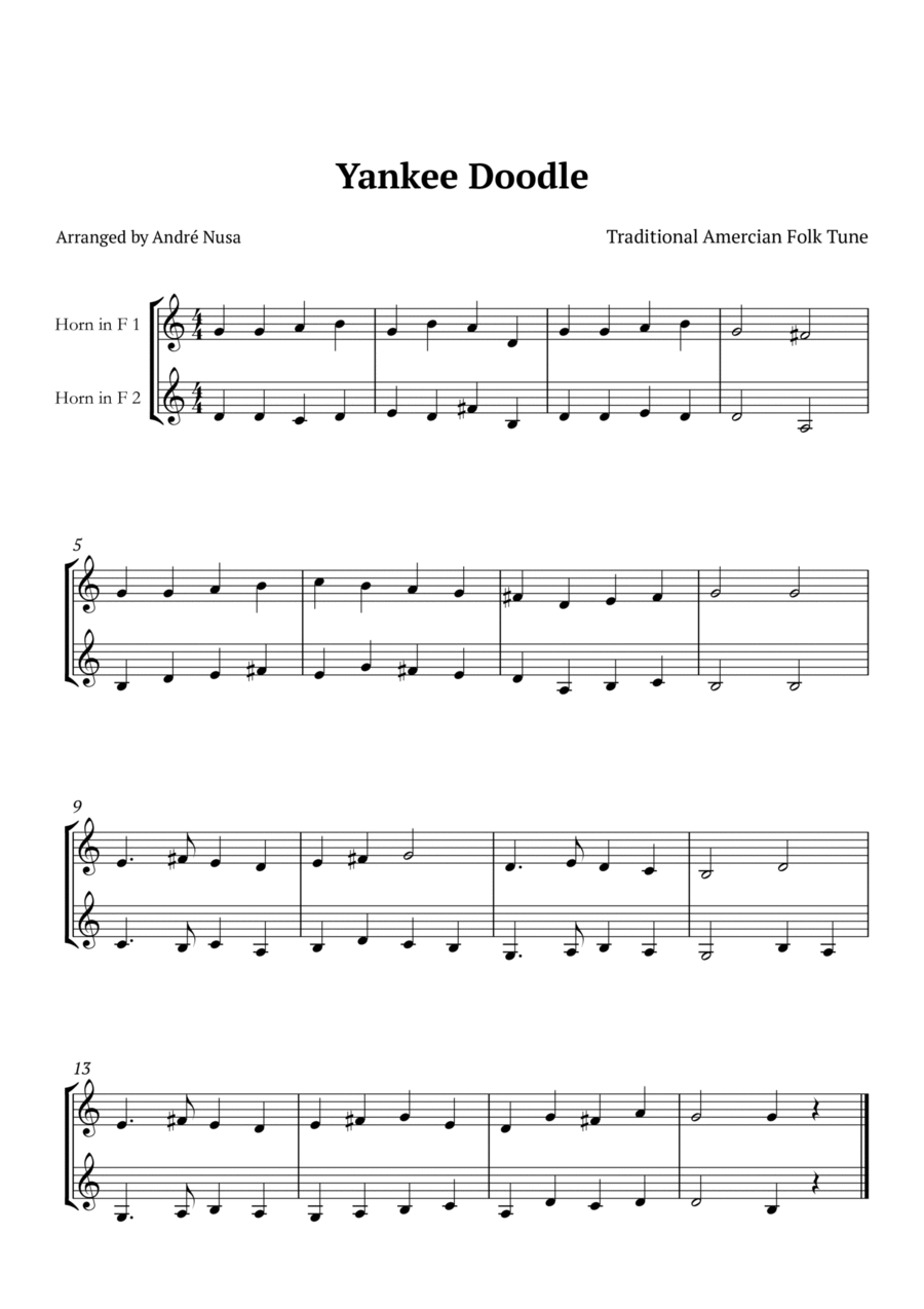 Yankee Doodle Brass Duet scores gallery preview page 1
