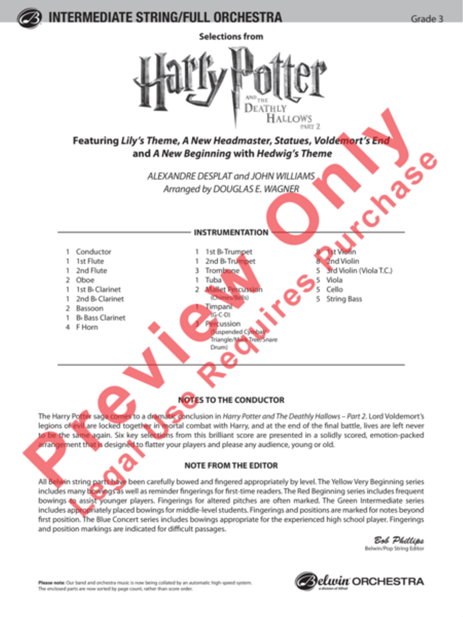 Harry Potter and the Deathly Hallows, Part 2, Selections from Full Orchestra scores gallery preview page 2