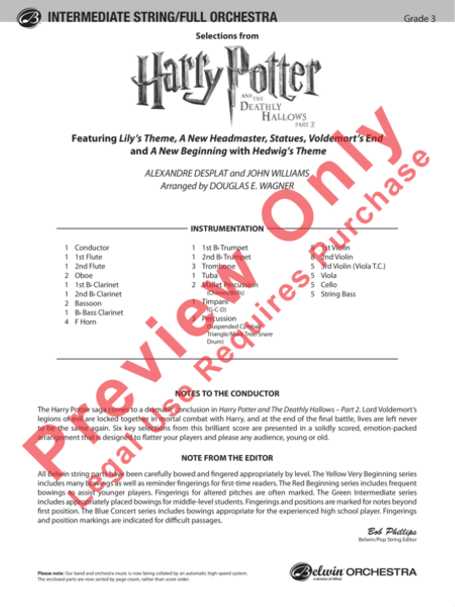 Harry Potter and the Deathly Hallows, Part 2, Selections from