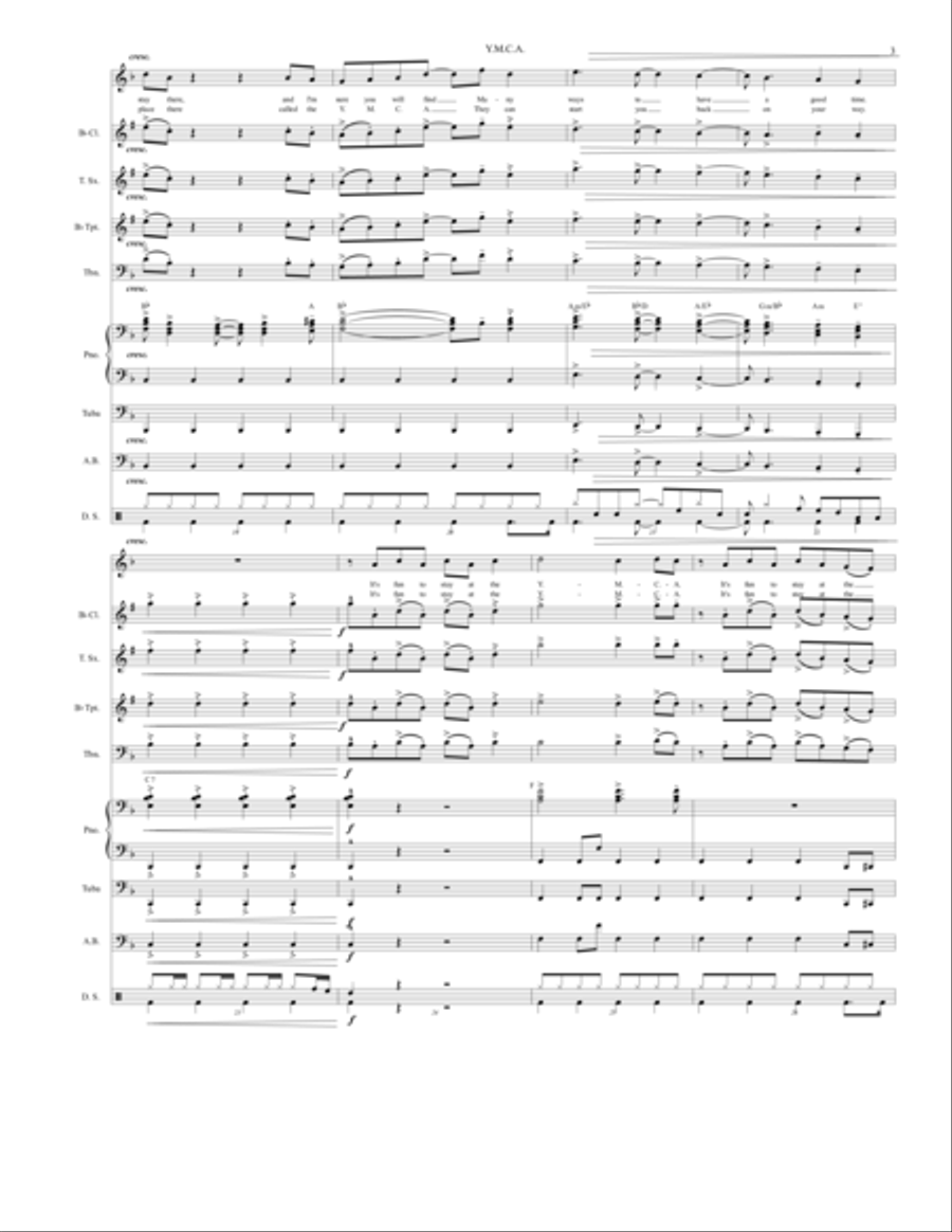 Y.M.C.A. Tenor Saxophone scores gallery preview page 3