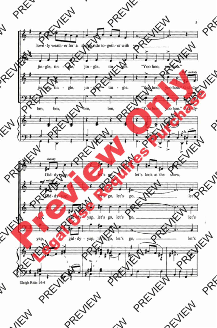 Sleigh Ride Sleigh Ride 4-Part scores gallery preview page 5