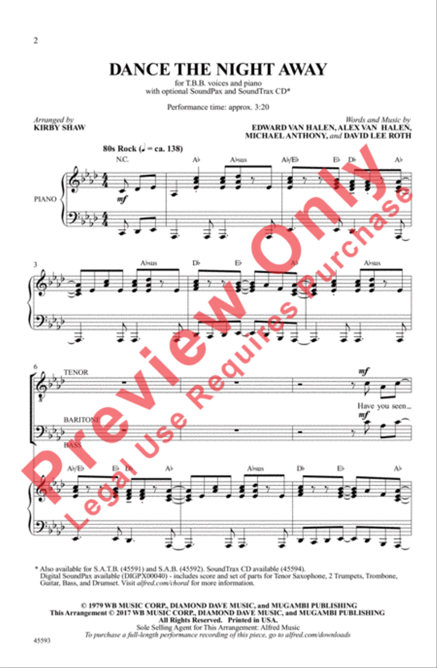 Dance the Night Away Dance the Night Away Men's Choir scores gallery preview page 2
