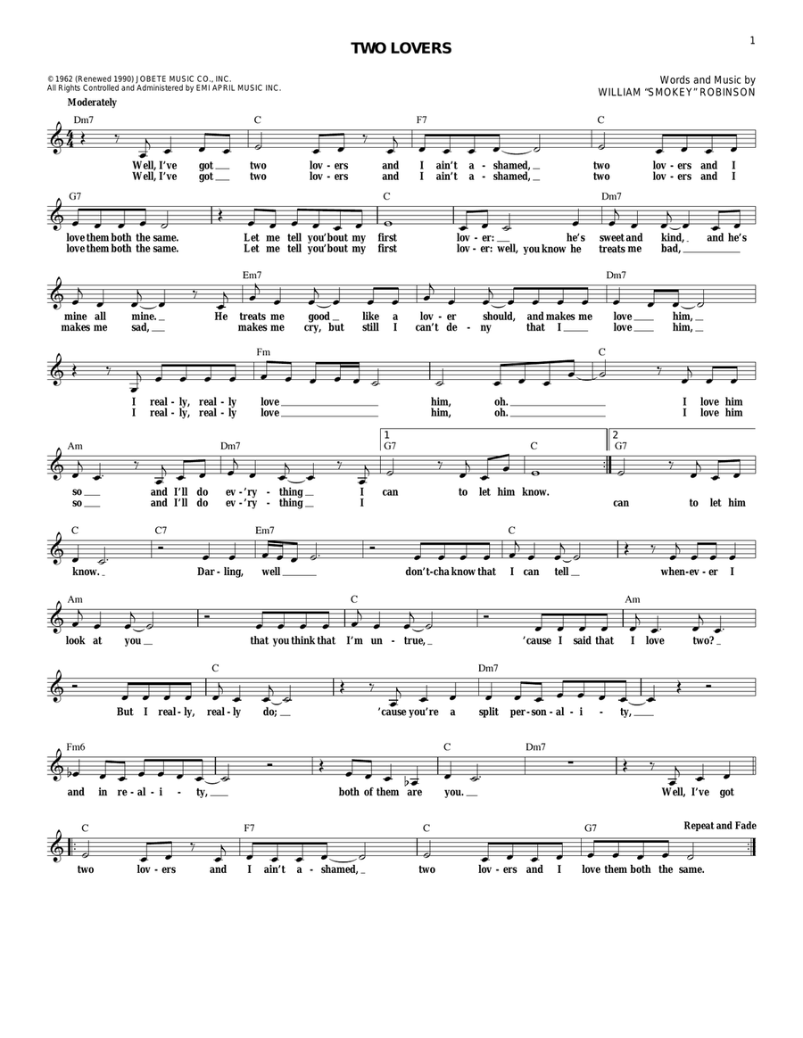 Two Lovers Acoustic Guitar scores gallery preview page 1