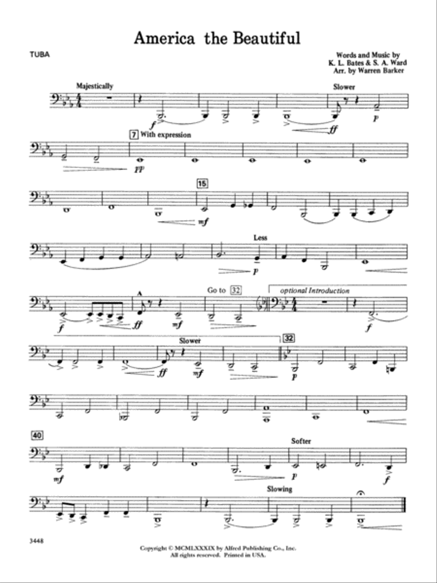 America, the Beautiful: Tuba Tuba scores gallery preview page 1