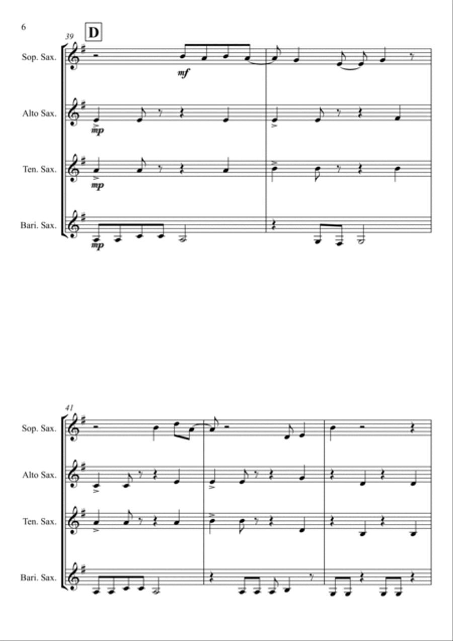 It Must Be Love Saxophone Quartet scores gallery preview page 6