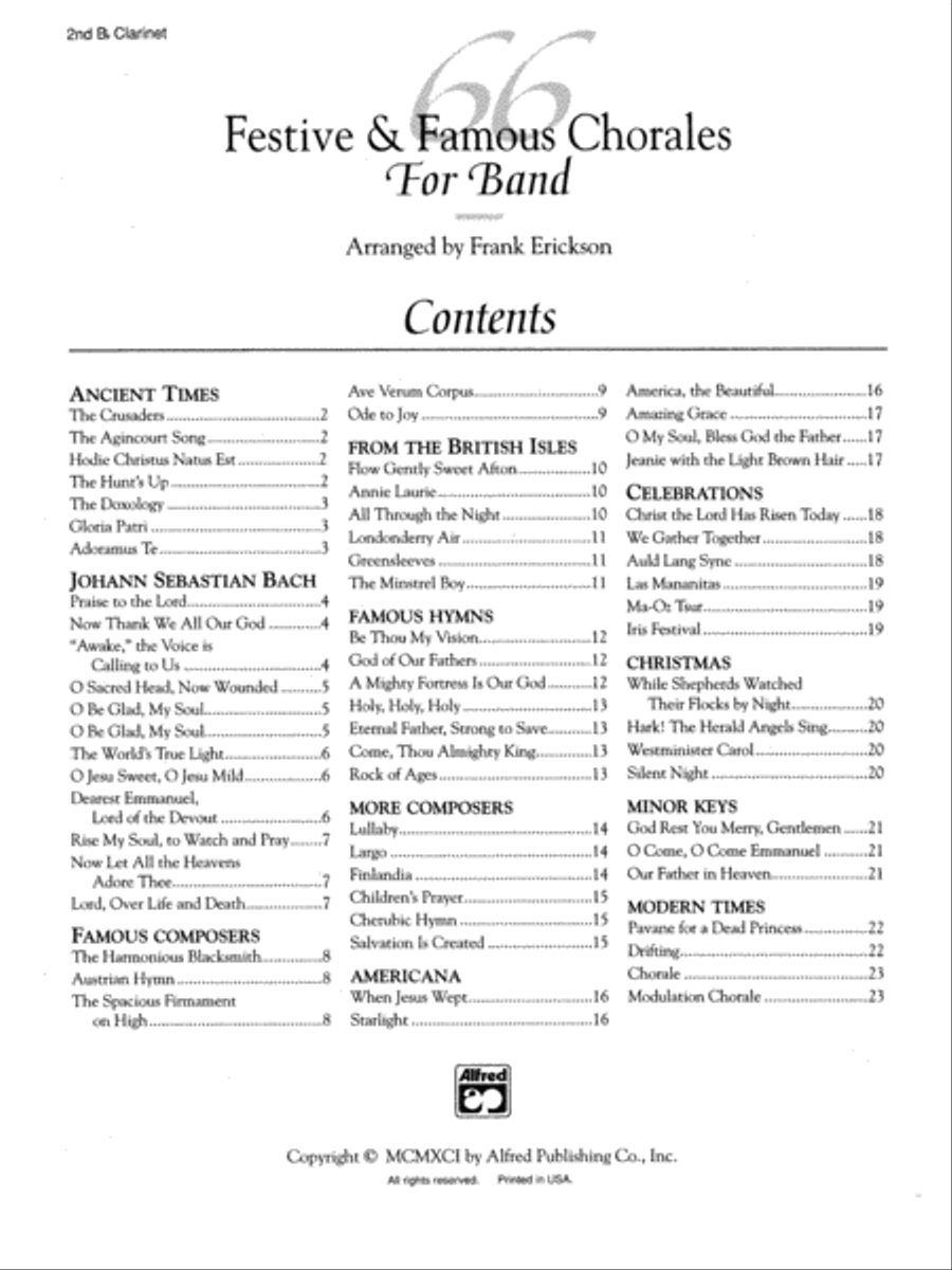 66 Festive & Famous Chorales for Band Concert Band scores gallery preview page 2