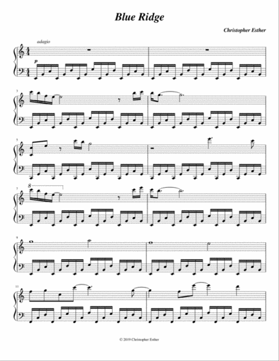 Blue Ridge Piano Solo scores gallery preview page 1