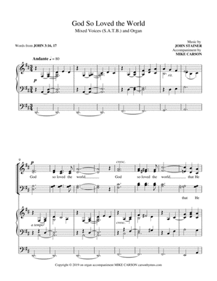 God So Loved the World (Stainer) SATB with ORGAN ACCOMPANIMENT