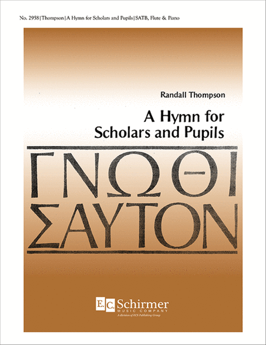 A Hymn For Scholars and Pupils