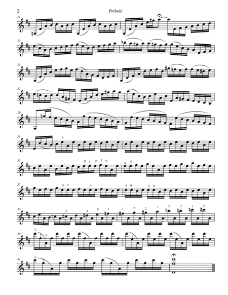 Prelude and Courant for Solo Violin in D, from Suite in G for Violoncello image number null