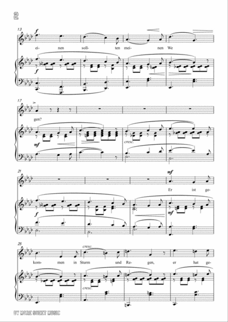 Franz-Er ist gekommen in A flat Major ,for voice and piano Voice Solo scores gallery preview page 4
