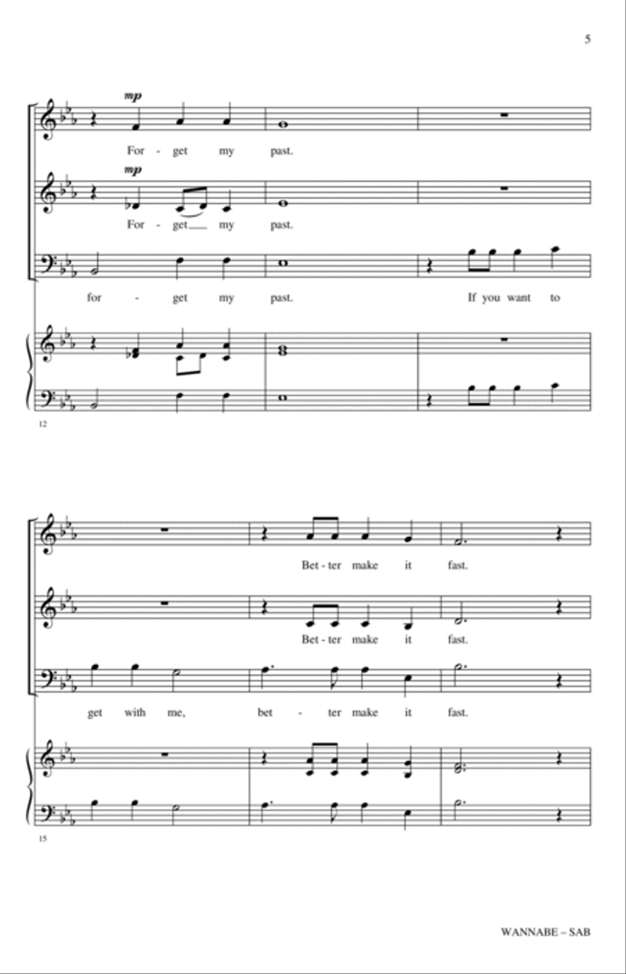 Wannabe (As an English Madrigal) (arr. Nathan Howe) 3-Part scores gallery preview page 4