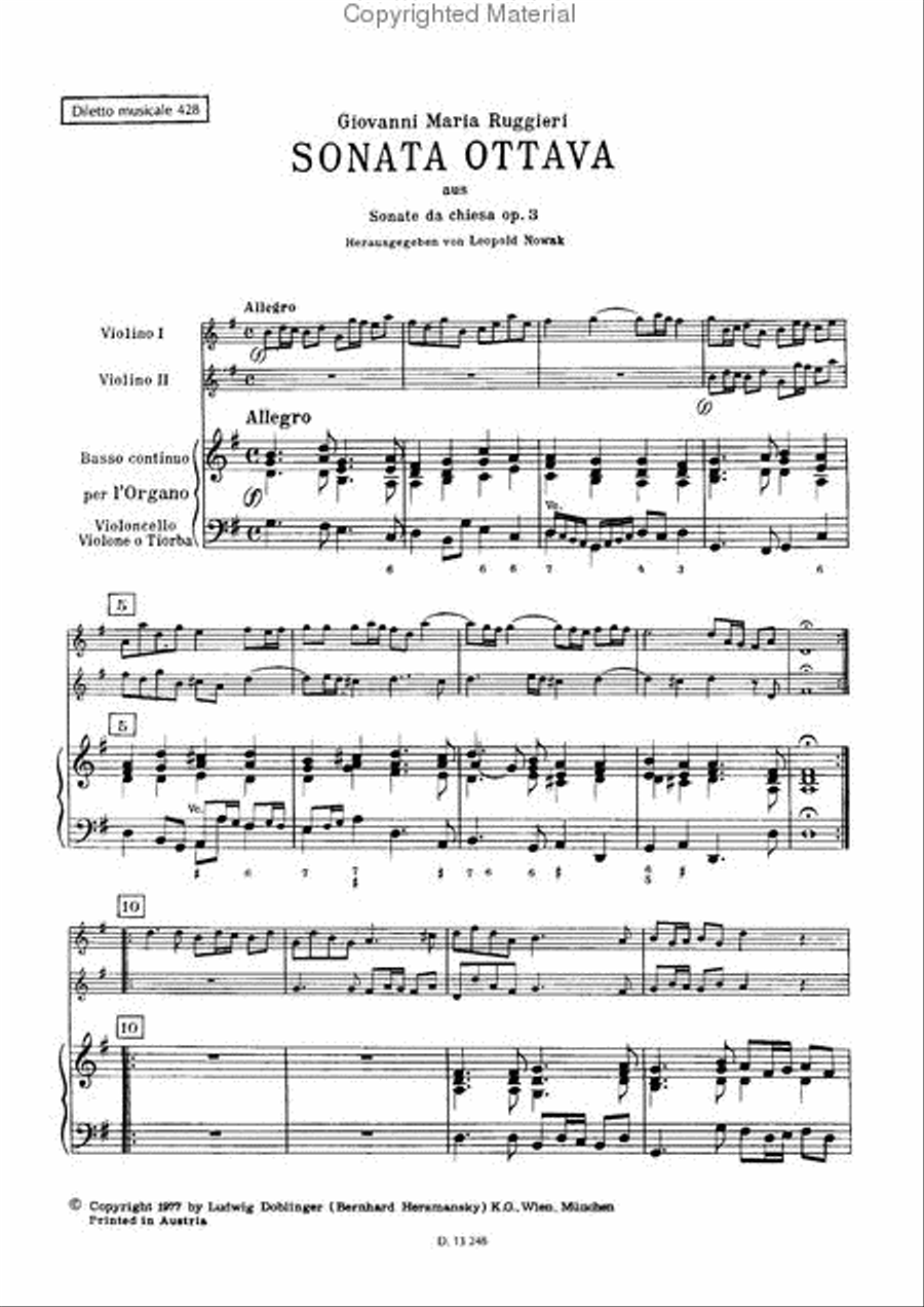 Sonata ottava G-Dur op. 3 / 8 Violin scores gallery preview page 2