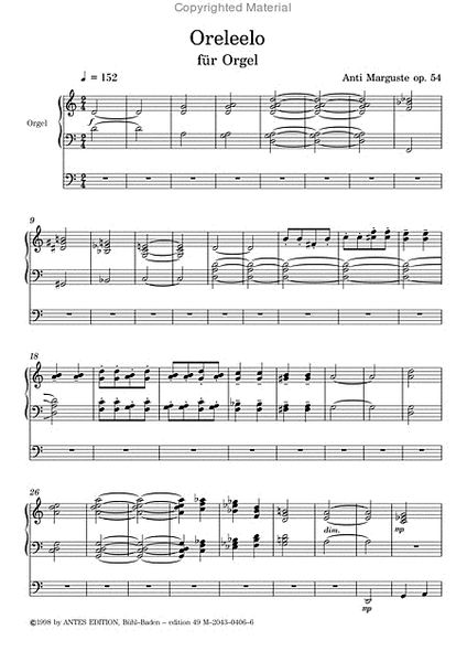 Oreleelo op. 54 fur Orgel