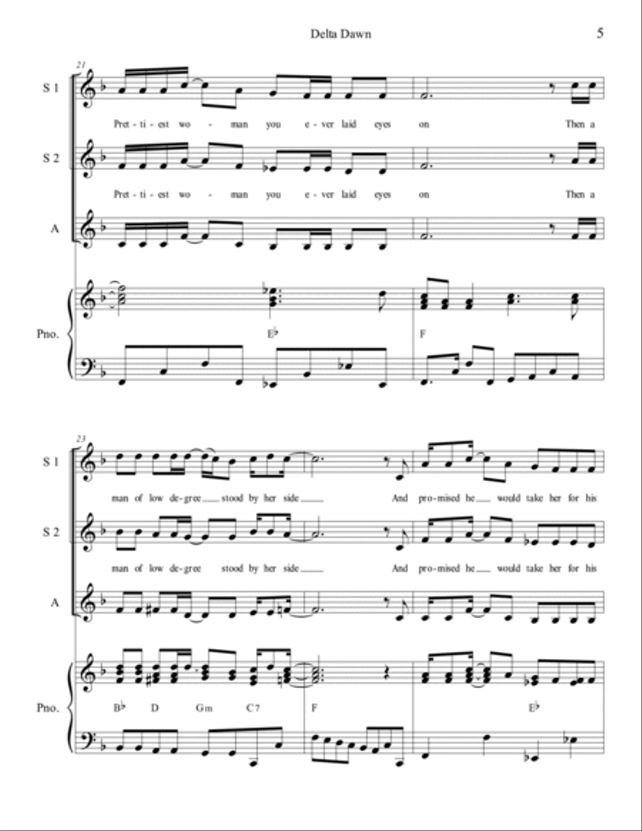 Delta Dawn SSA scores gallery preview page 5
