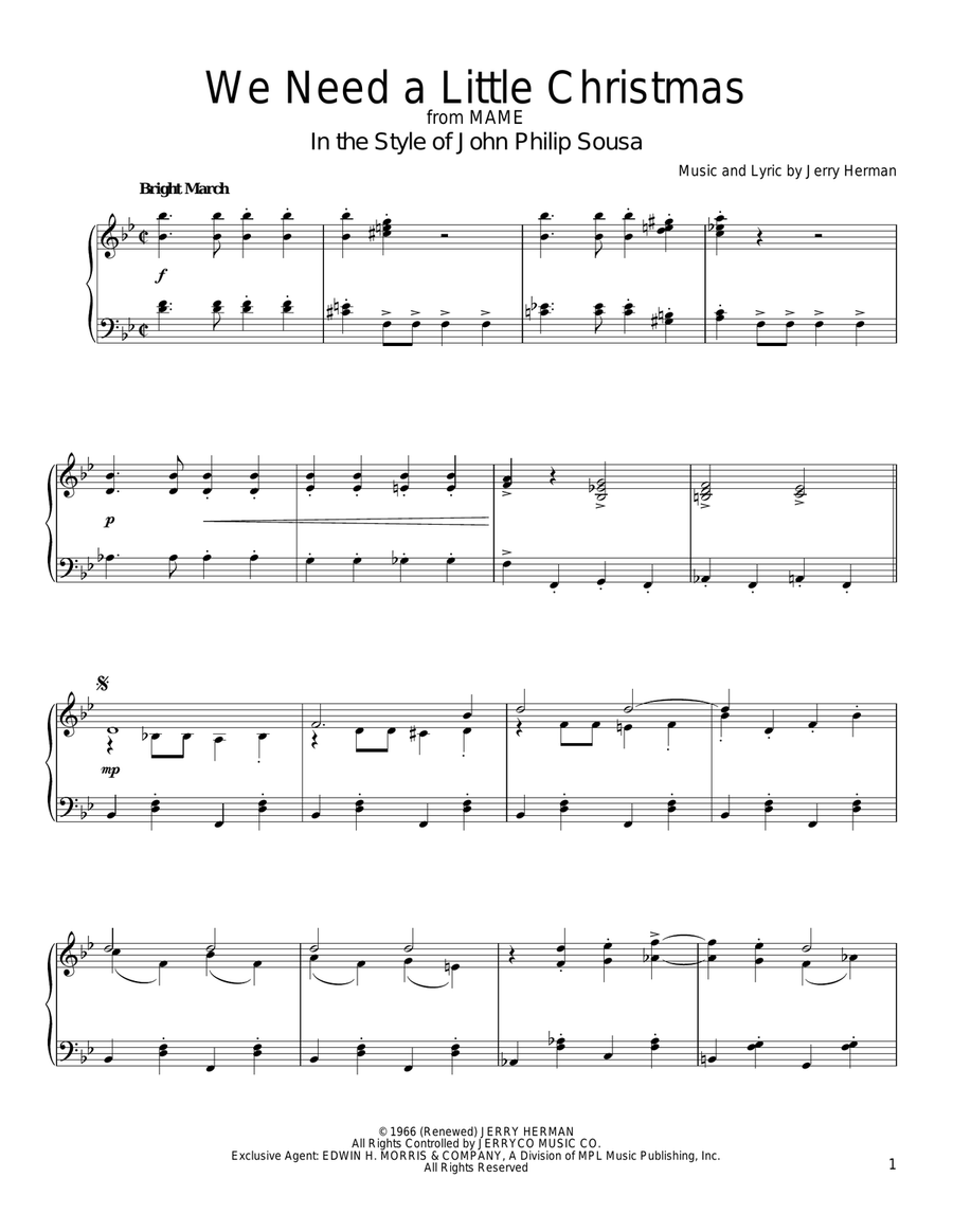 We Need A Little Christmas (in the style of John Philip Sousa) (arr. David Pearl) Piano Solo scores gallery preview page 1