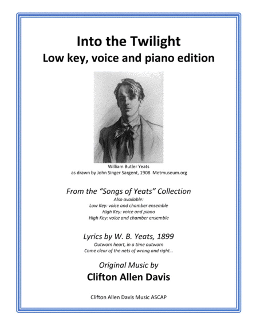 Into the Twilight (Clifton Davis) solo low voice with piano, from 