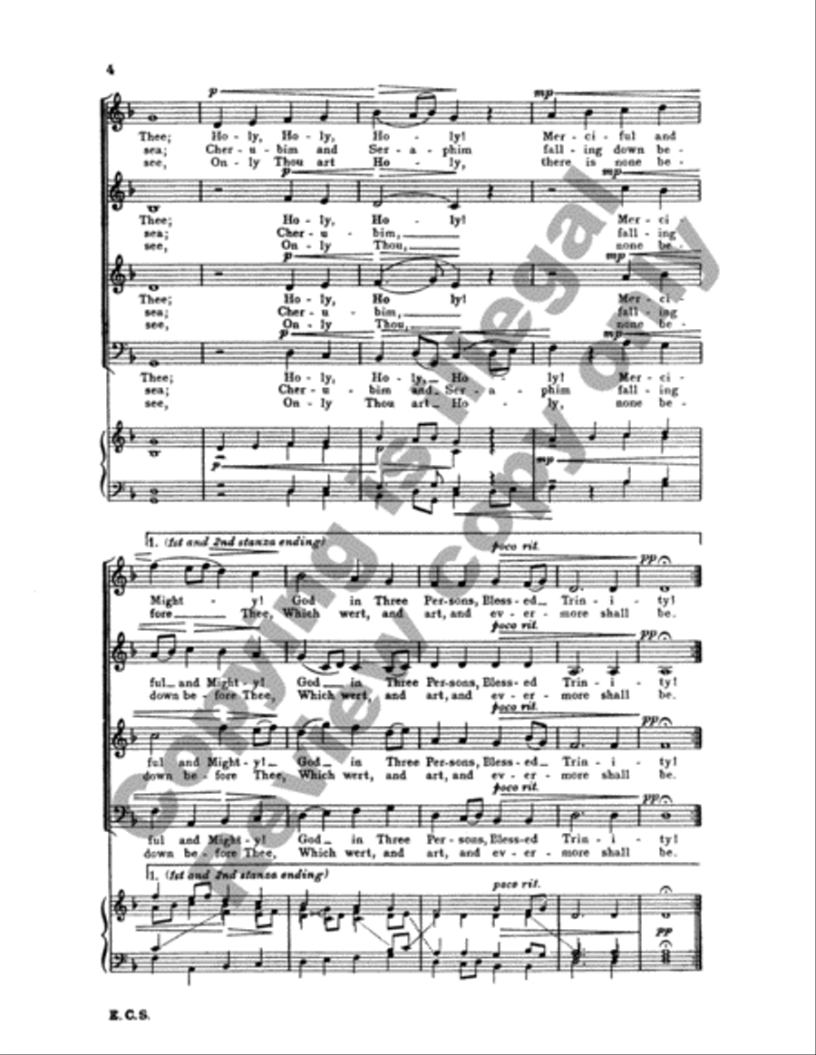 Holy, Holy, Holy 4-Part scores gallery preview page 8