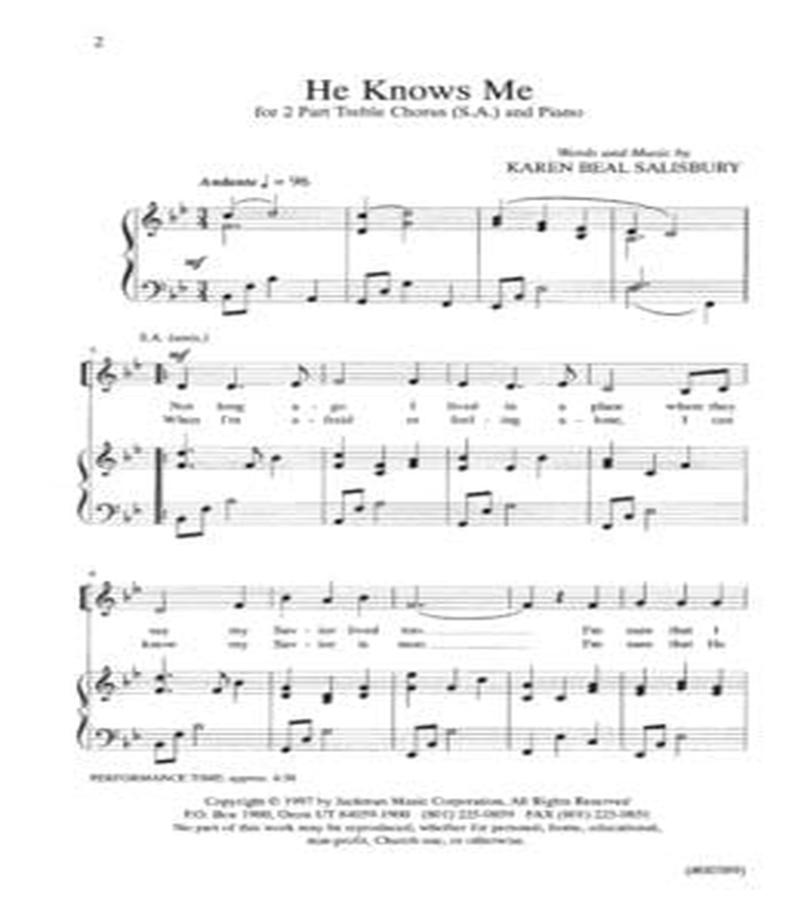 He Knows Me - SA He Knows Me - SA SA scores gallery preview page 2