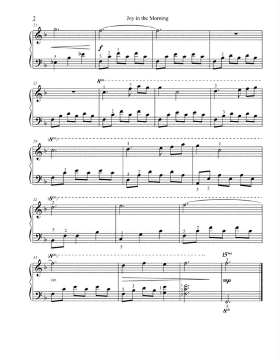Joy in the Morning Piano Solo scores gallery preview page 2