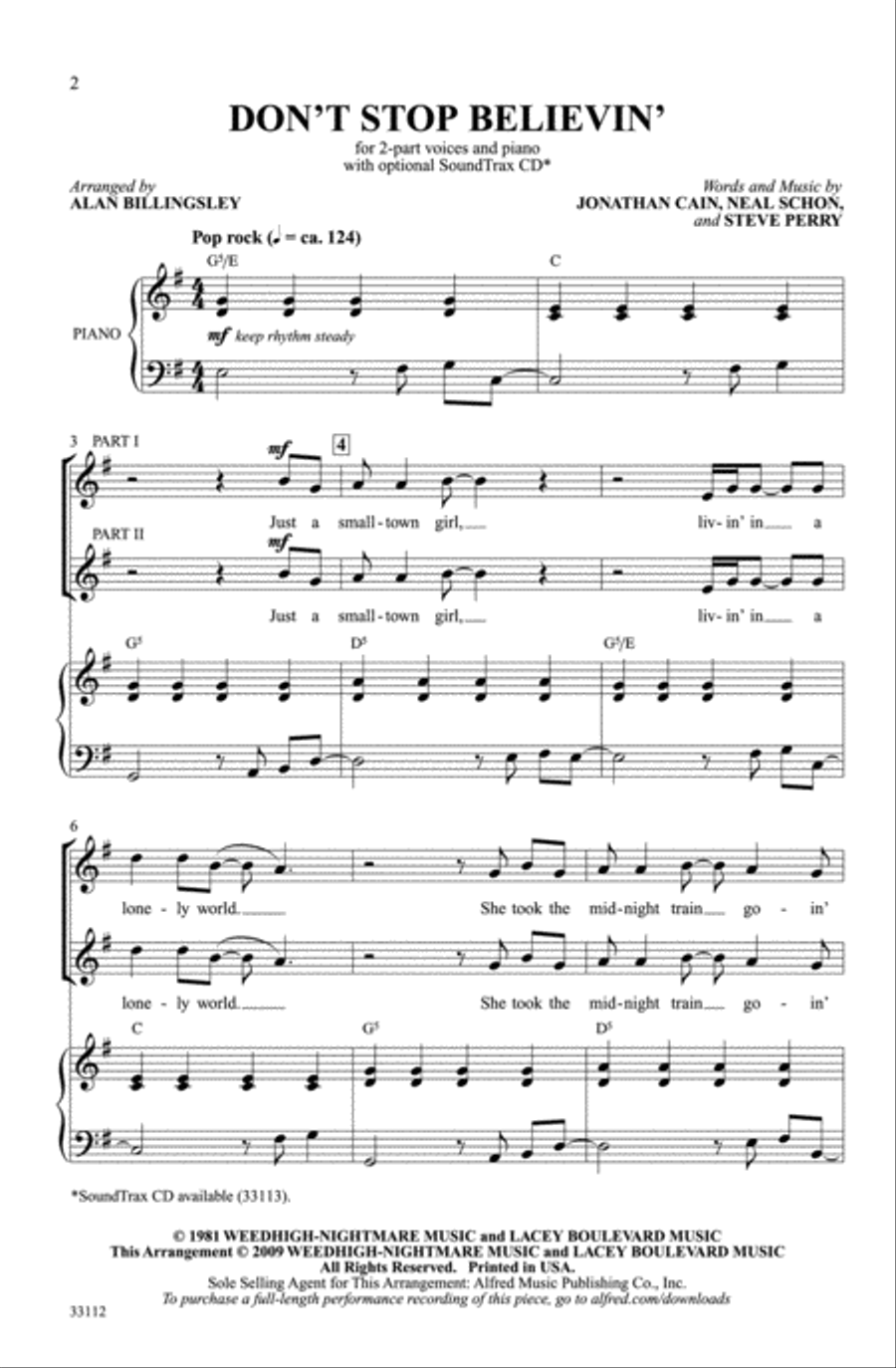 Don't Stop Believin' 2-Part scores gallery preview page 9