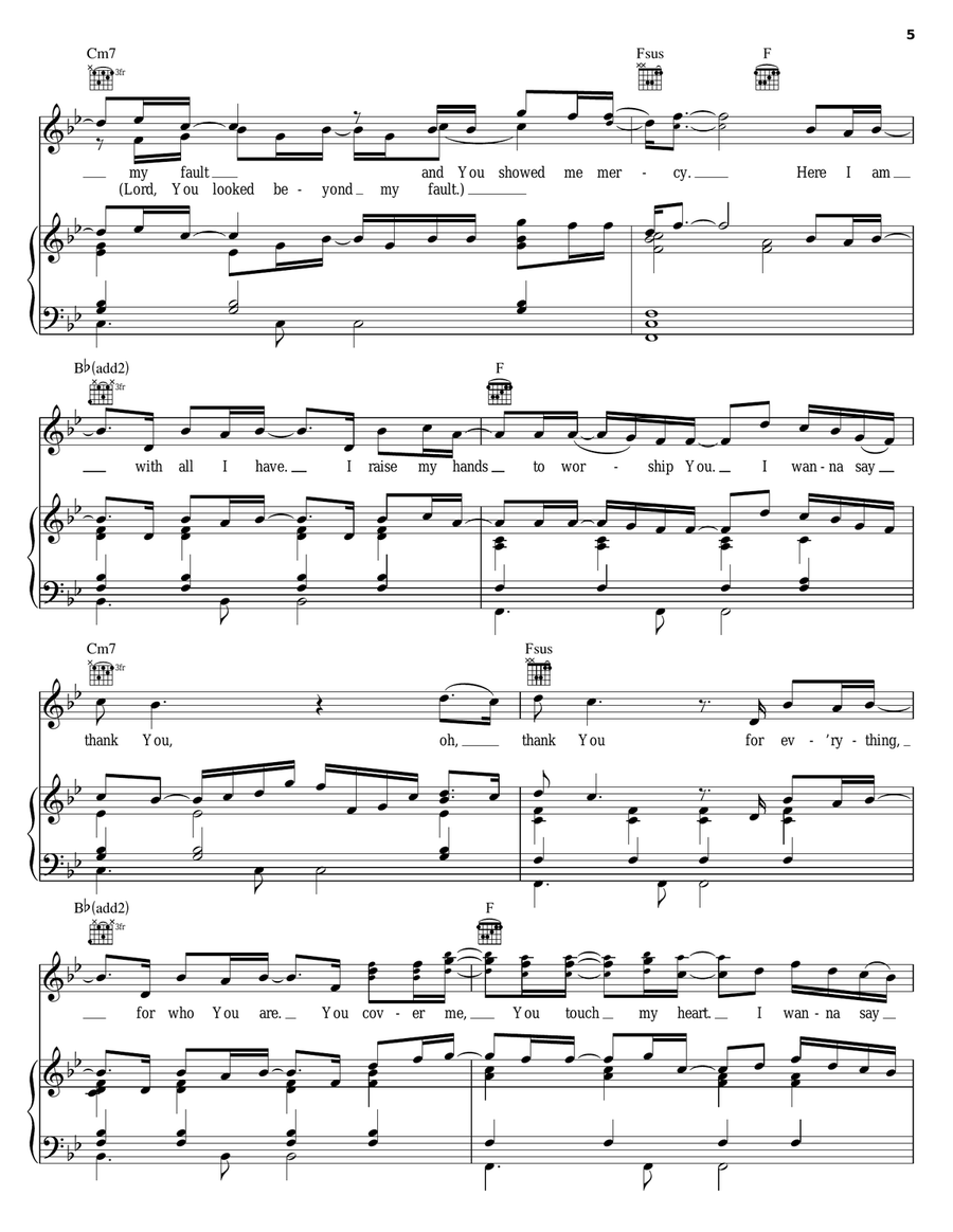 Thank You Thank You Piano, Vocal, Guitar scores gallery preview page 5