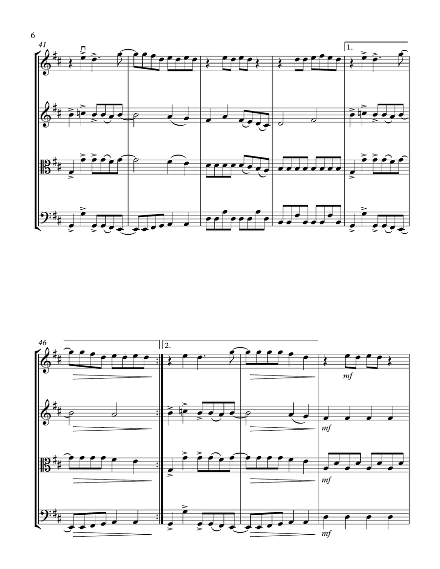 Mamma Mia String Quartet scores gallery preview page 6