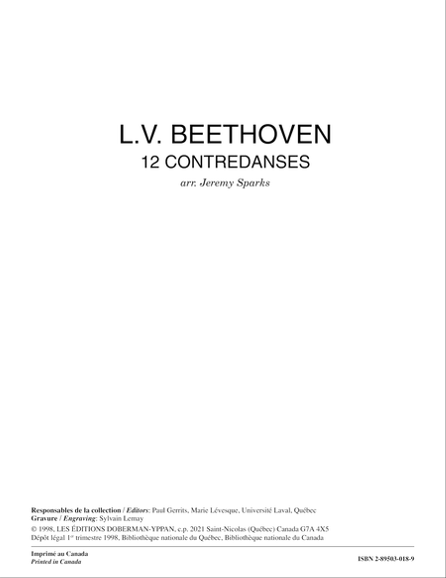 Douze contredanses Guitar Ensemble scores gallery preview page 1