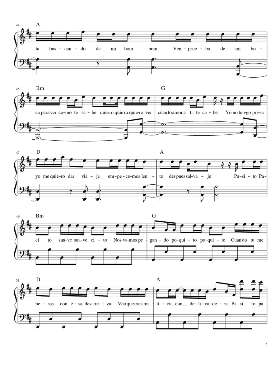 Despacito Despacito Easy Piano scores gallery preview page 5