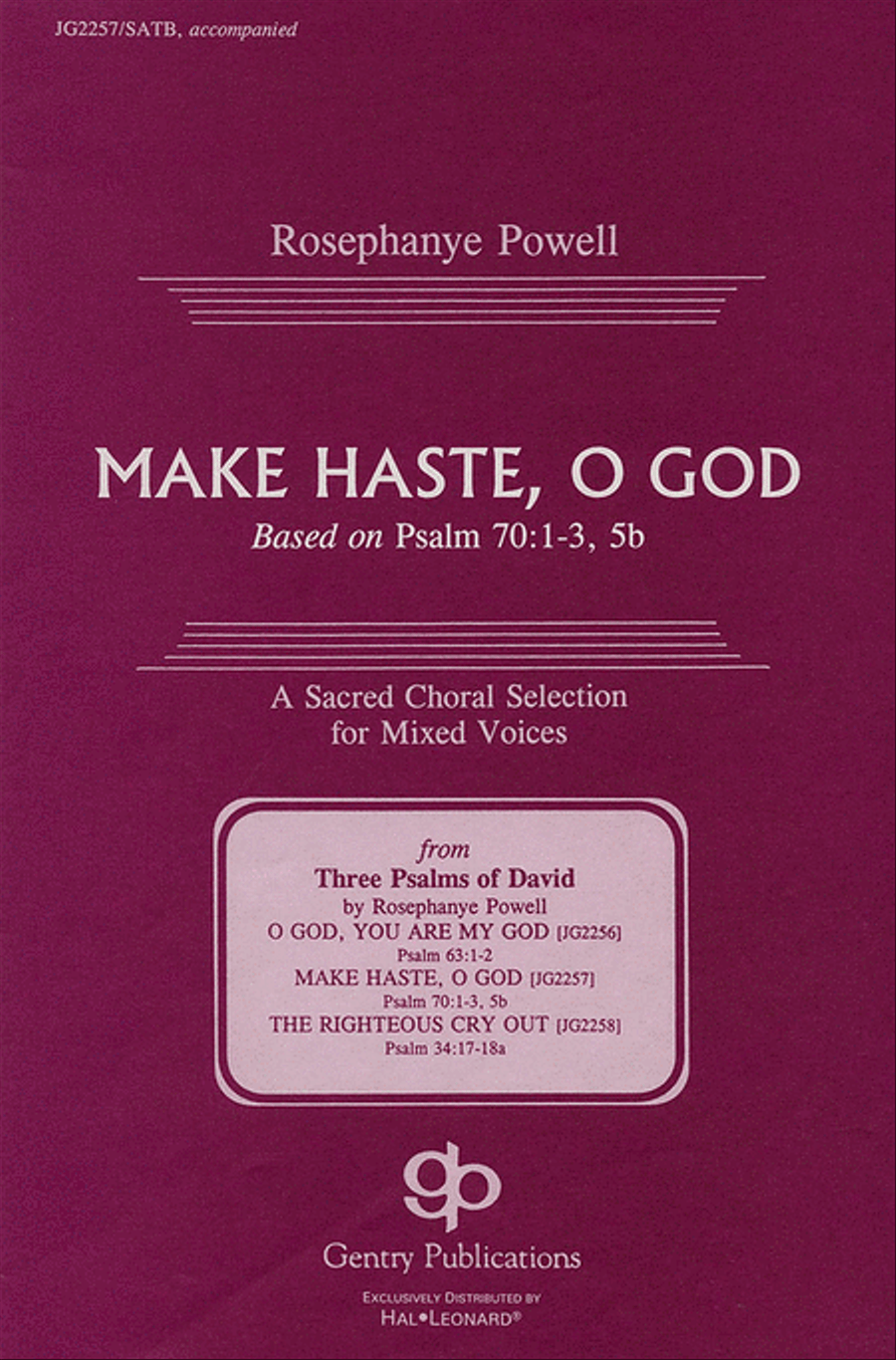 Make Haste, O God
