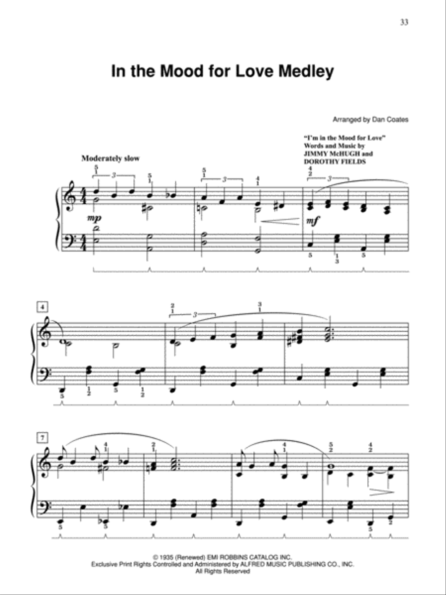 Dan Coates Popular Piano Library -- Medleys of Timeless Standards Piano Solo scores gallery preview page 4