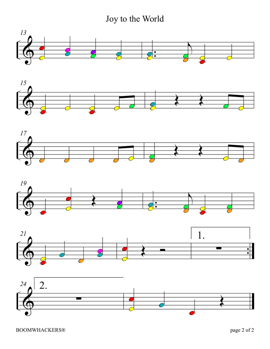 Boomwhackers sheet music sale