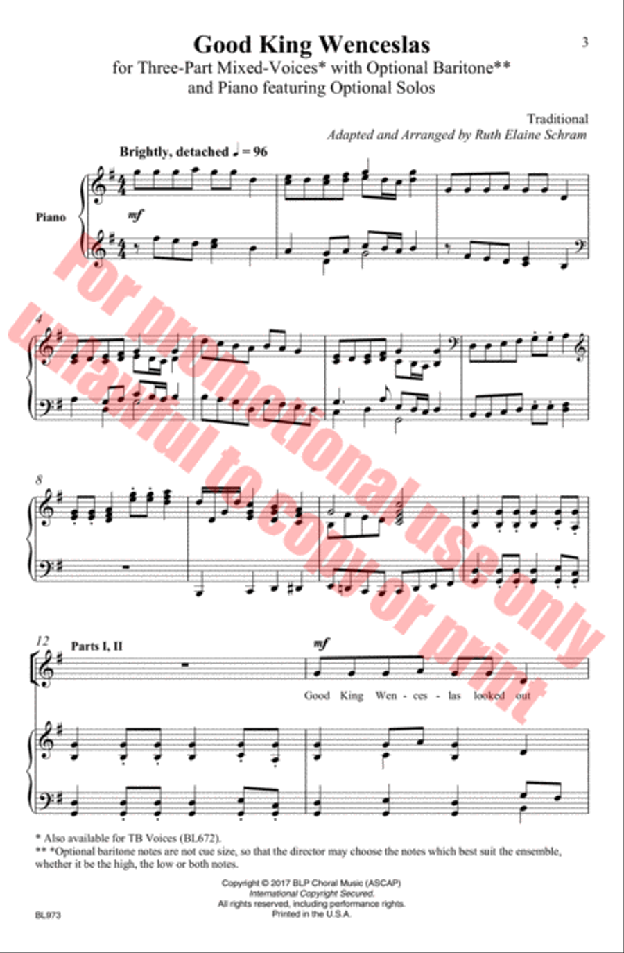 Good King Wenceslas 3-Part scores gallery preview page 4