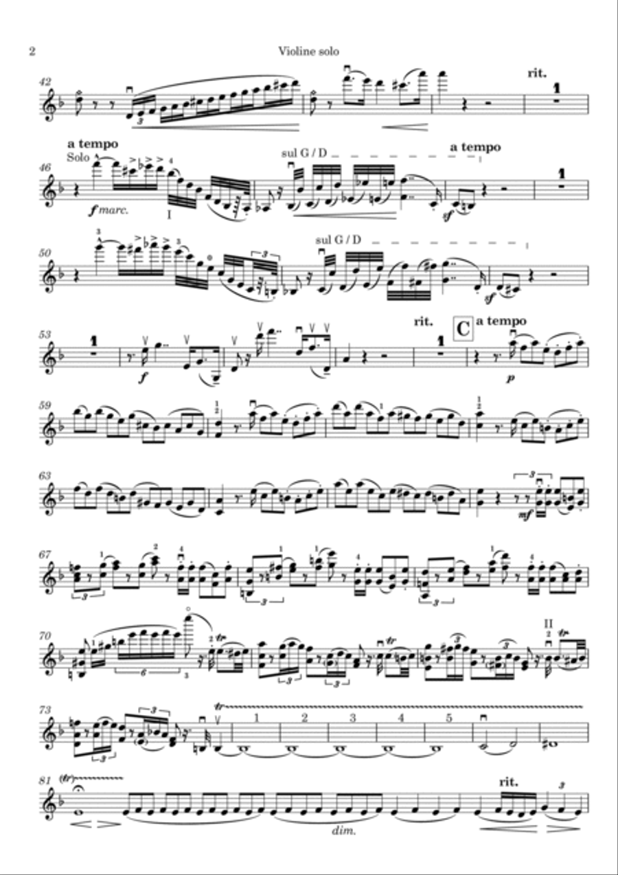 Skaldische Rhapsodie, Violinkonzert op. 50 Violin Solo scores gallery preview page 4
