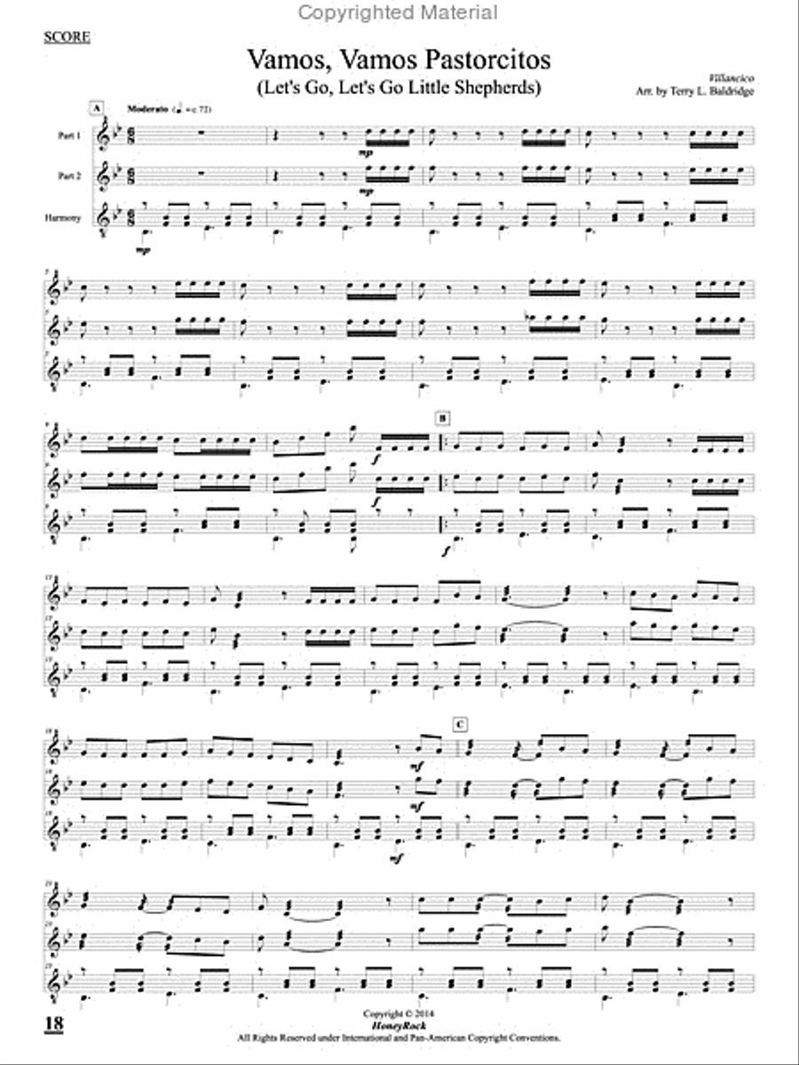 Christmas - South of the Border: for 3 players on one marimba Marimba scores gallery preview page 6