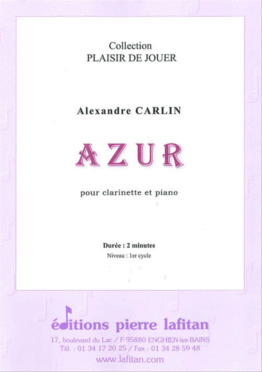 Azur Clarinet Solo scores gallery preview page 1