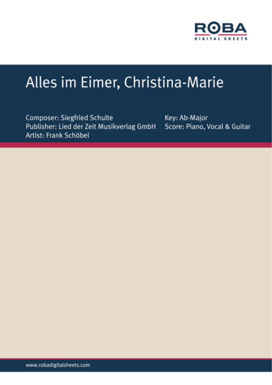 Alles im Eimer, Christina-Marie Voice scores gallery preview page 1