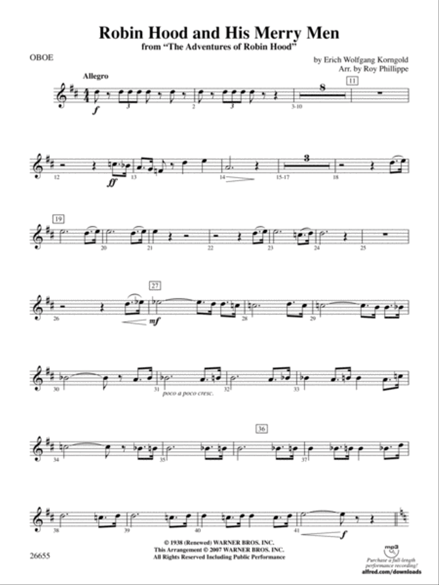 Robin Hood and His Merry Men: Oboe Full Orchestra scores gallery preview page 1