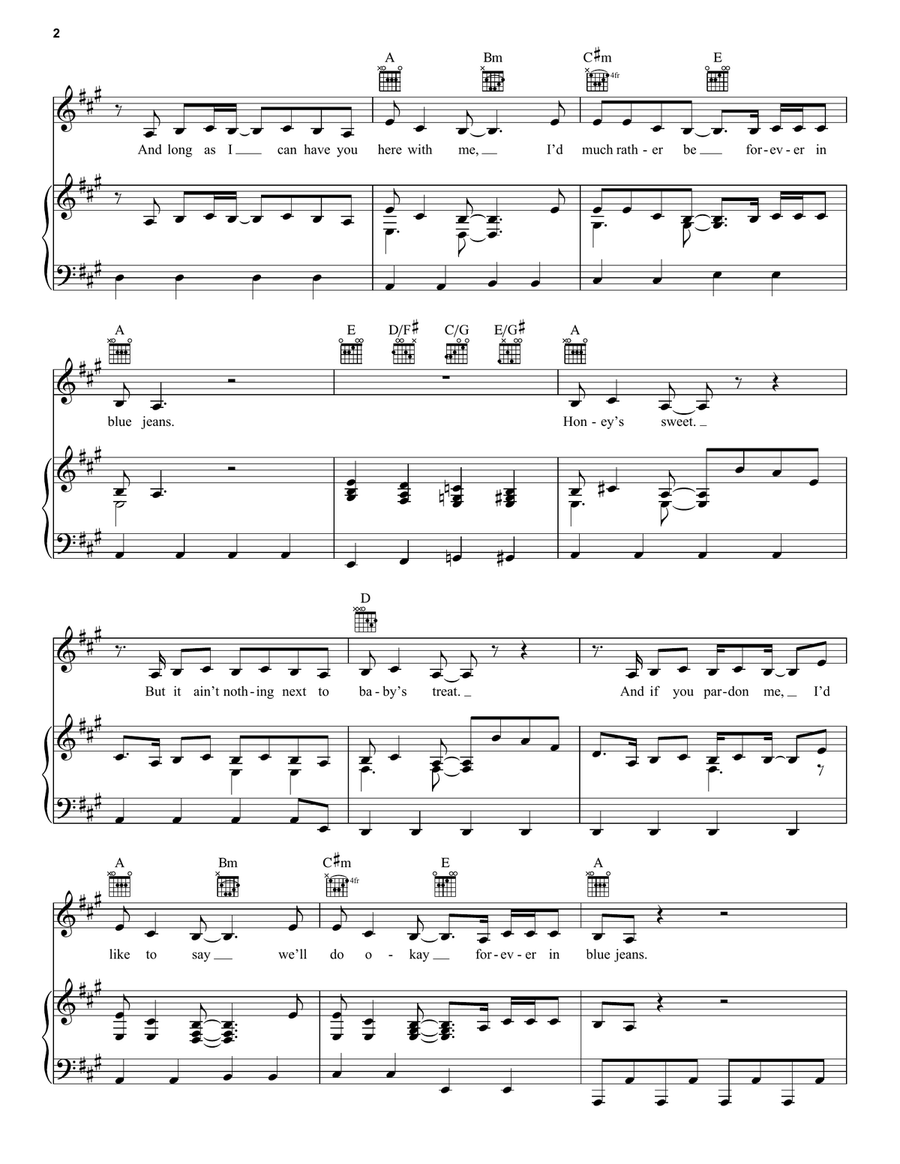Forever In Blue Jeans Acoustic Guitar scores gallery preview page 2