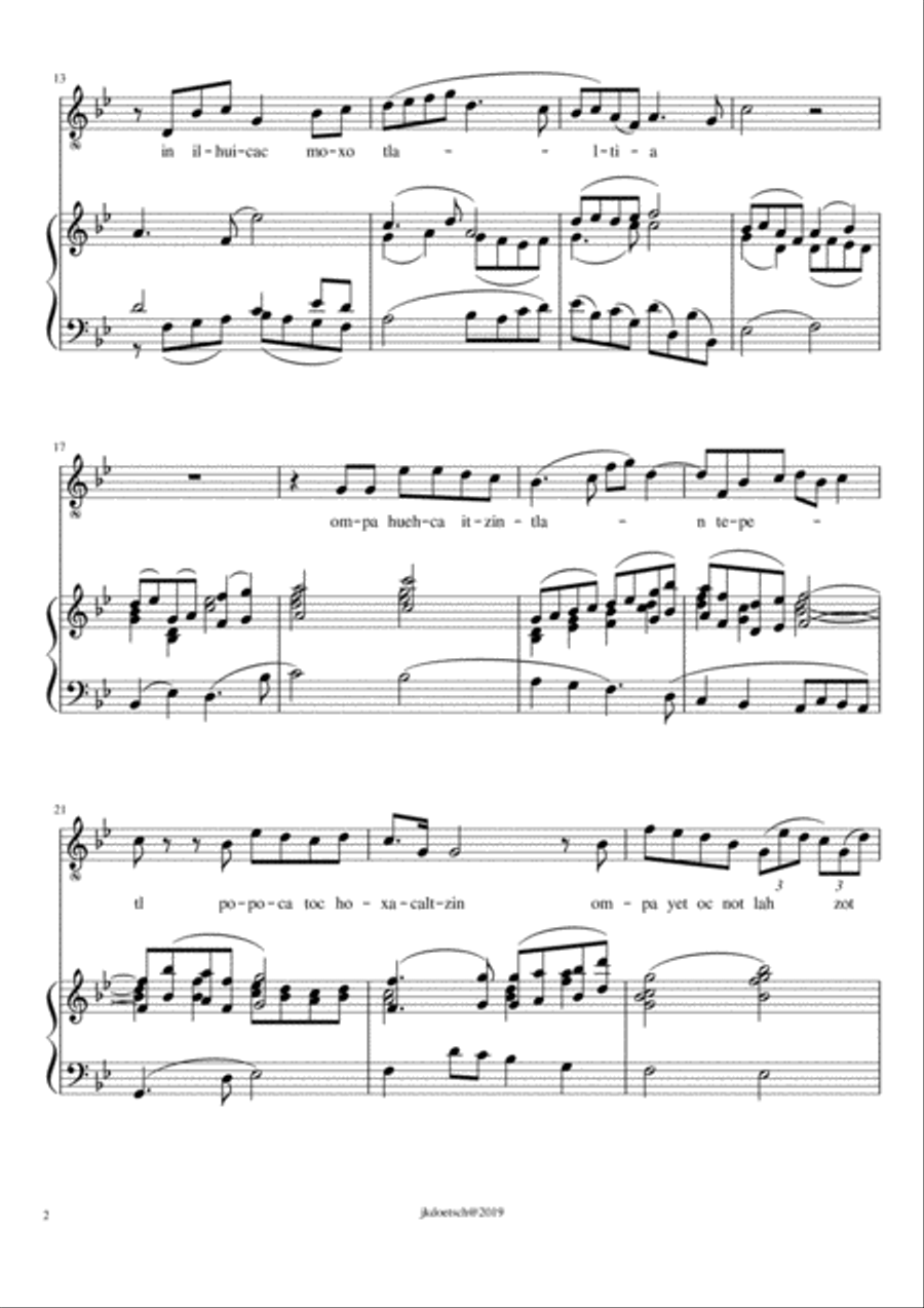 THREE NAHUATL SONGS THREE NAHUATL SONGS Voice Solo scores gallery preview page 2