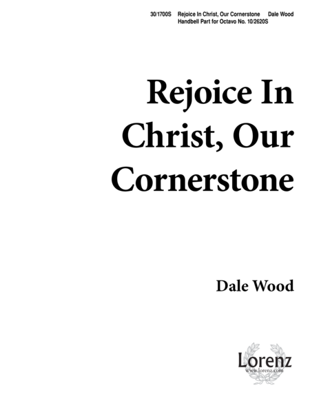 Rejoice In Christ Our Cornerstone - HB image number null