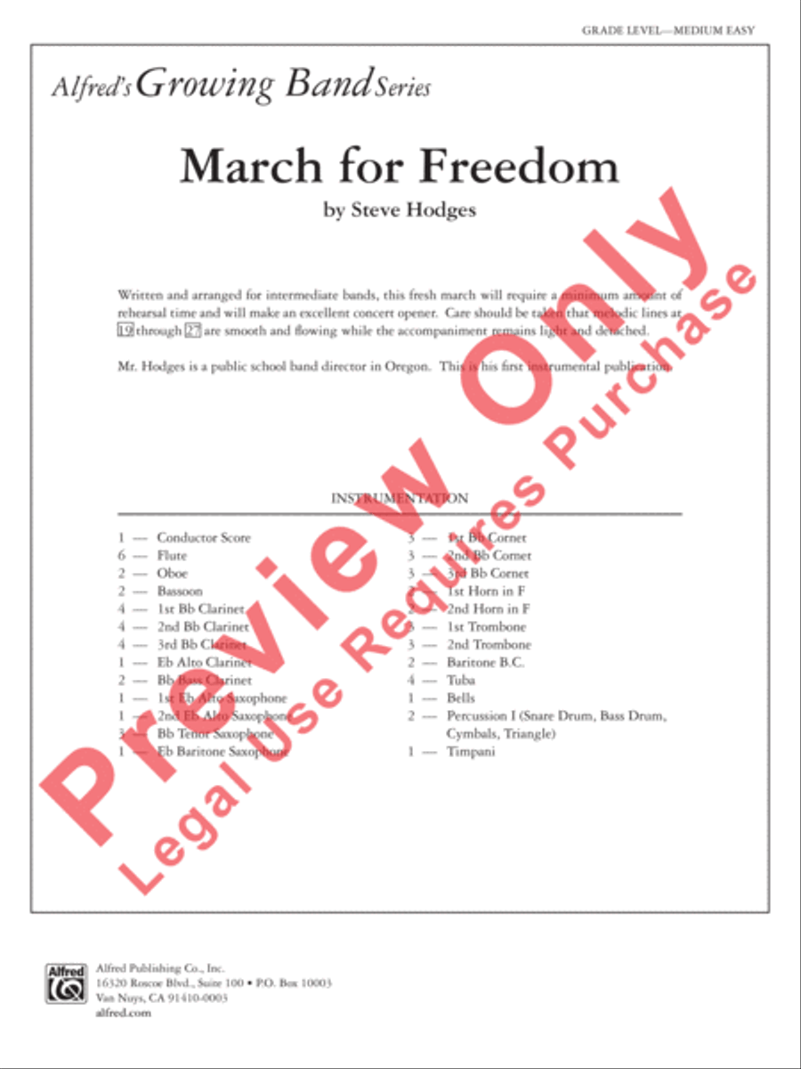 March for Freedom March for Freedom Concert Band scores gallery preview page 2