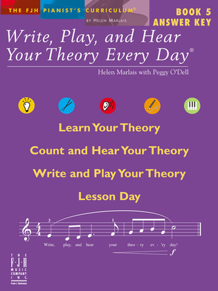 Book cover for Write, Play, and Hear Your Theory Every Day, Answer Key, Book 5