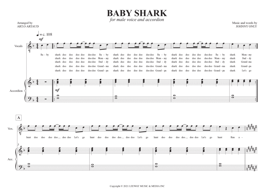 Baby Shark Chamber Music scores gallery preview page 1