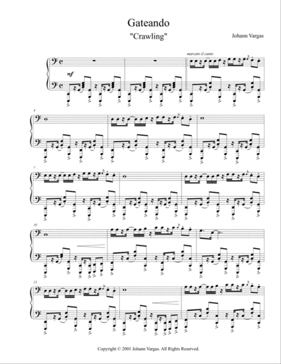 Crawling Piano Solo scores gallery preview page 1