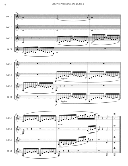 Chopin Preludes for Clarinet Quartet