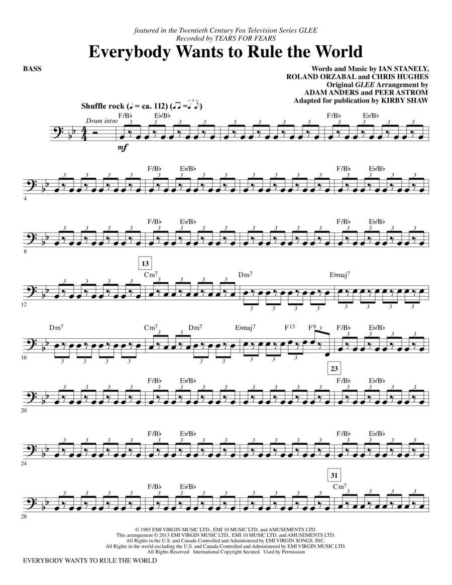 Everybody Wants to Rule the World - Bass Choir scores gallery preview page 1